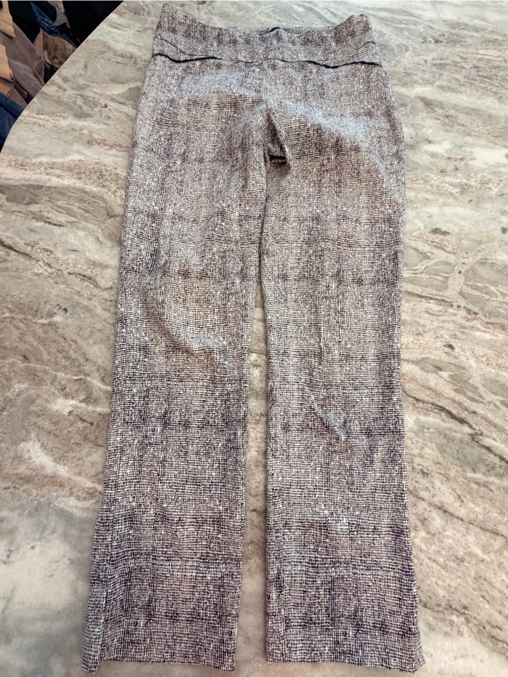 Renuar Black White Abstract Print Pull On Stretch Pants Size 4